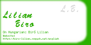 lilian biro business card