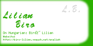 lilian biro business card